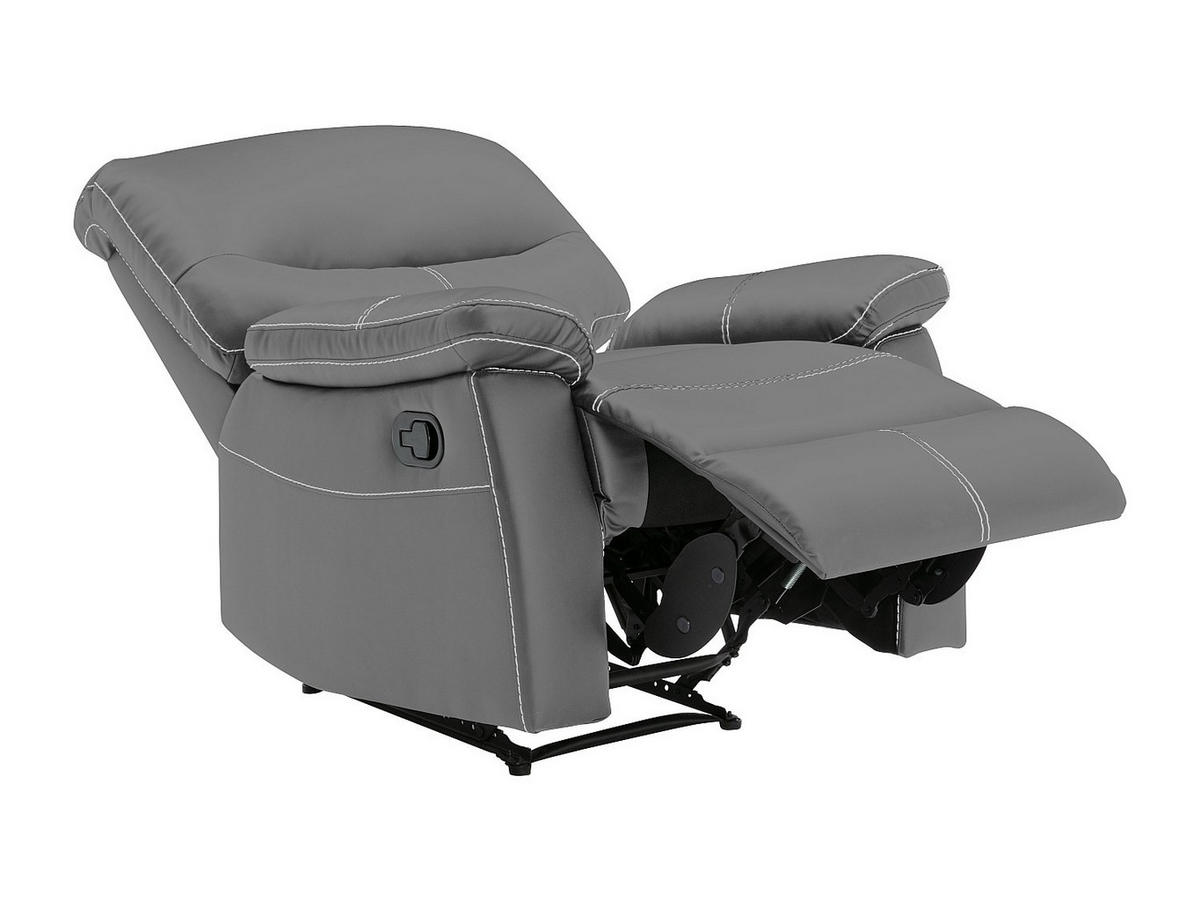 RELAXSESSEL - 1 -Sitzer - Kunstleder - grau - CANBY - Grau, Leder (79/95/90cm) - Vente-Unique