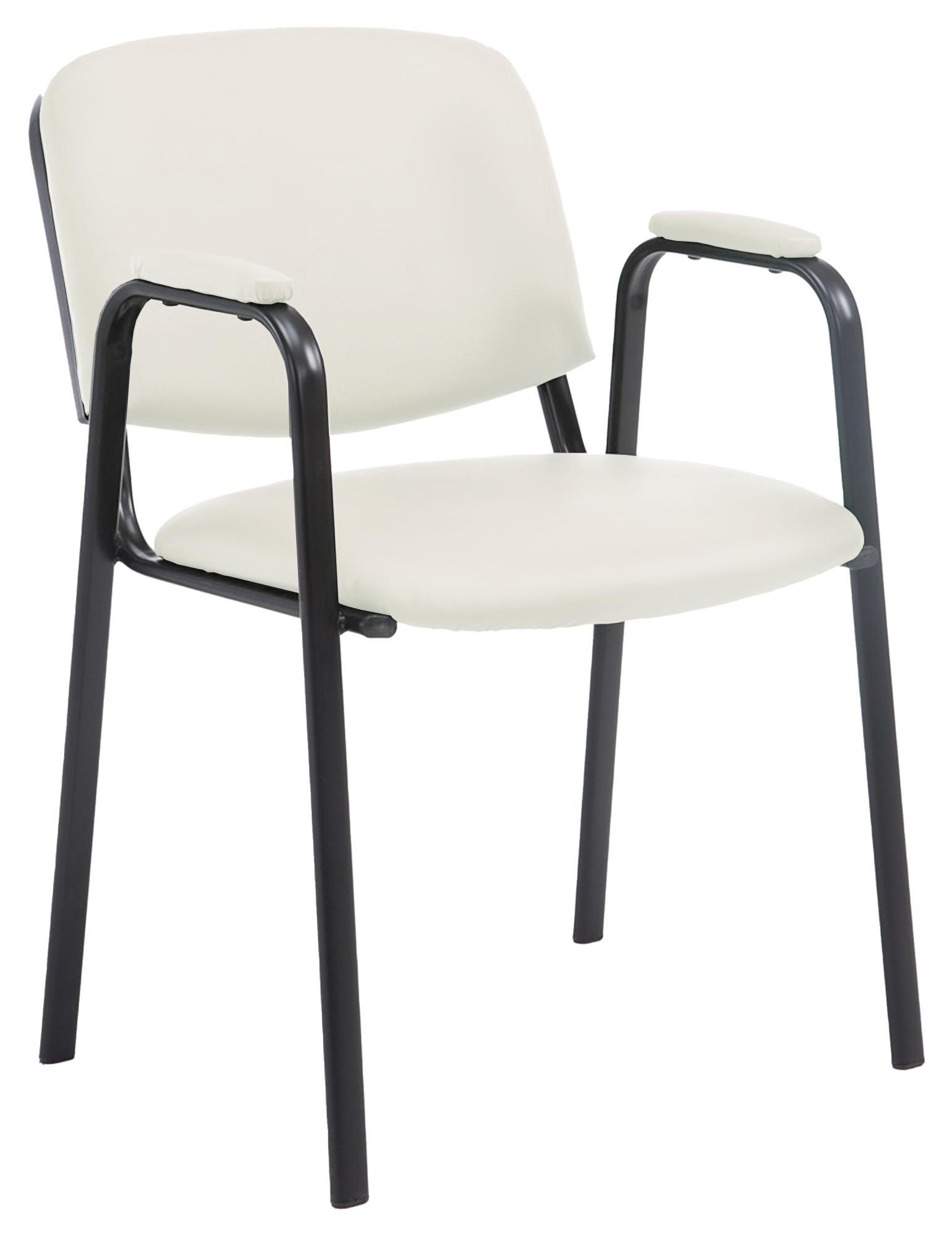 BESUCHERSTUHL Lederlook creme - Creme/Schwarz, Textil/Metall (53/79/55cm) - CLP