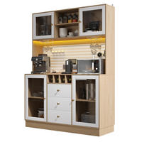KREDENCA iz MDF-ja in stekla, 140/40/185,7 cm, bela z LED-osvetlitvijo - bela, leseni material (140/185.7/40cm) - Modenvie