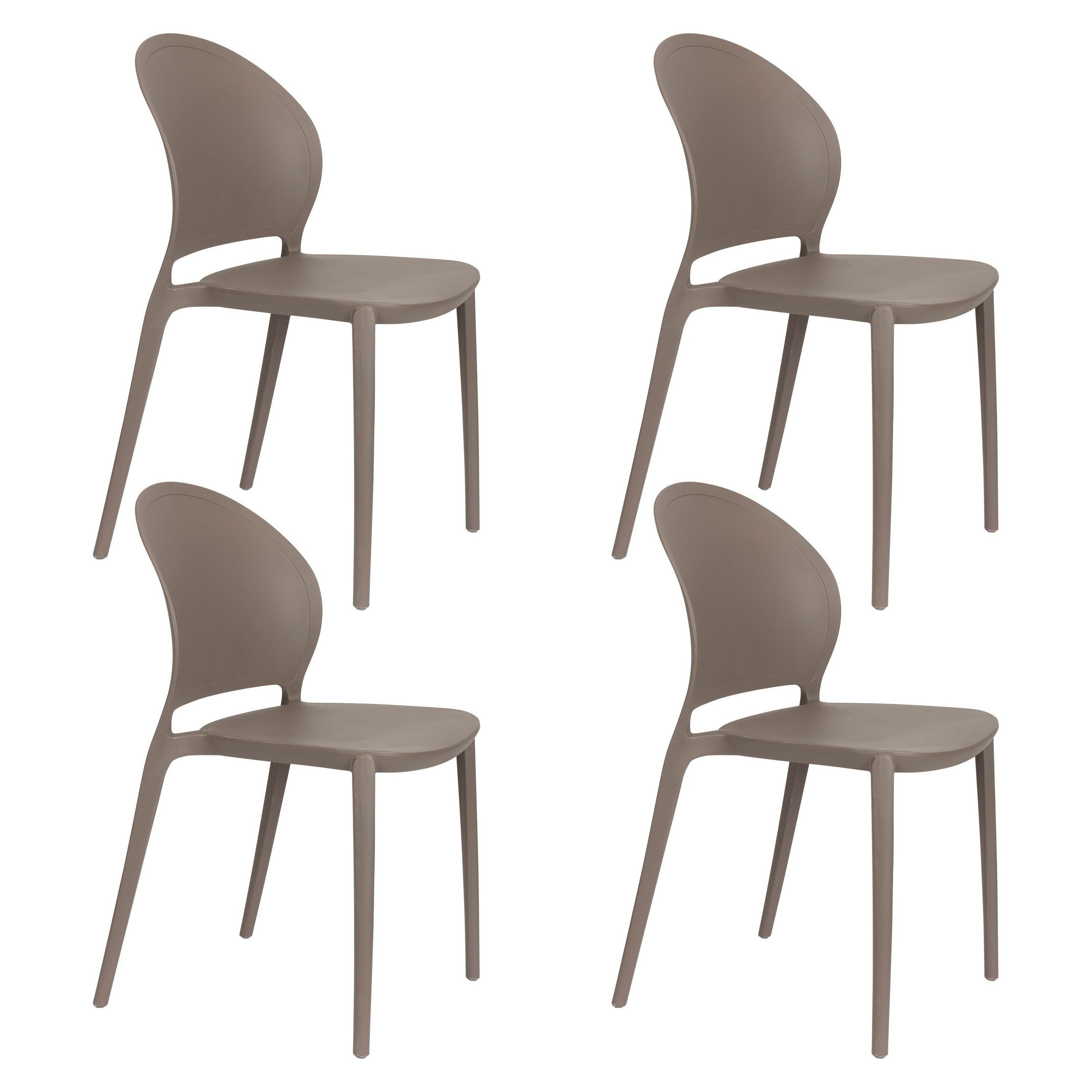 GARTENSTUHL Sjoerd Grau - 4 er Set - Grau, Kunststoff (45/82/52cm) - Housecraft Living