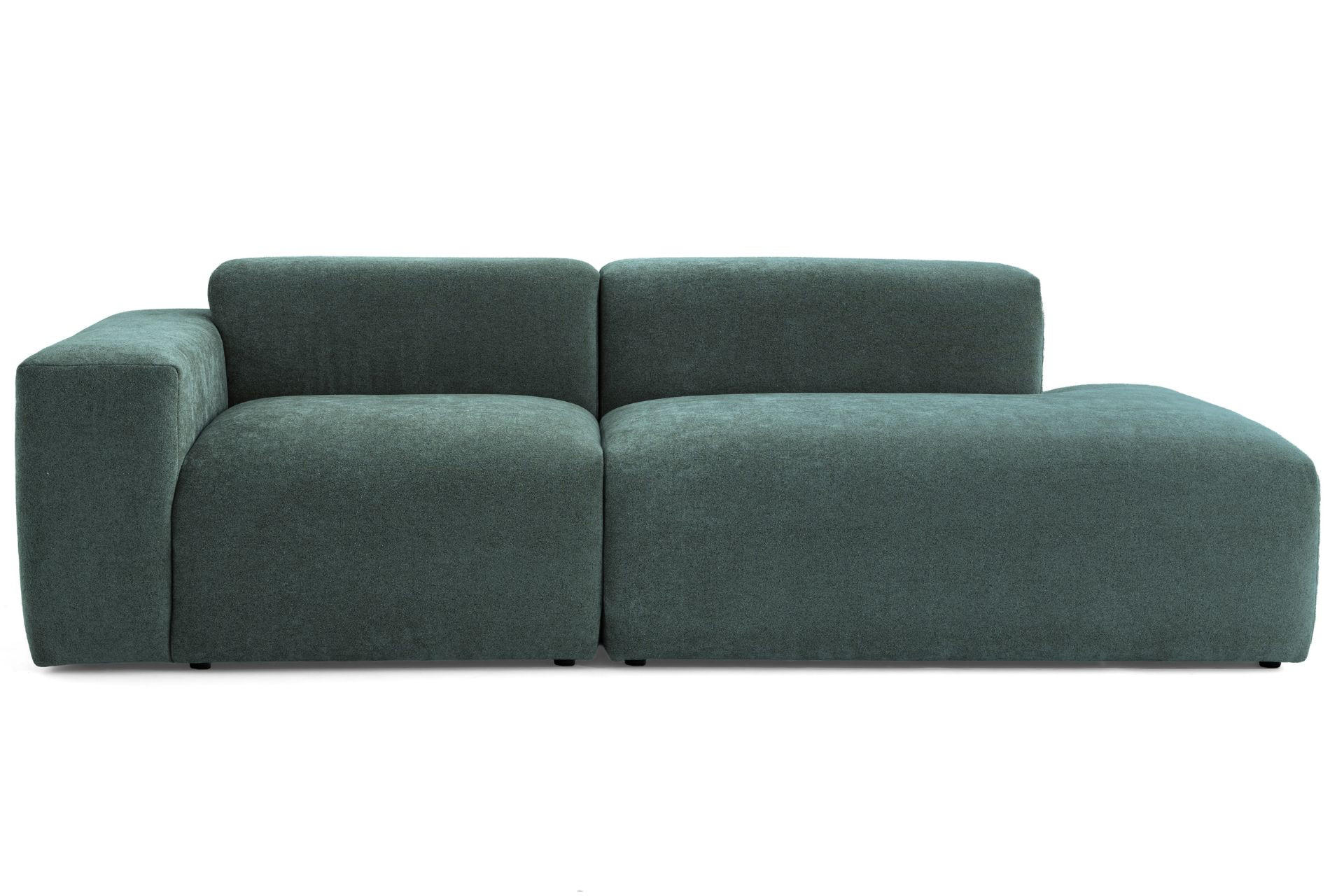 3-SITZER modulares Sofa HEAVEN SET 1 Rechts, Breite 255 cm Webstoff Dunkelgrün - Dunkelgrün/Schwarz, Holz/Kunststoff (102/71/255cm) - Muffo