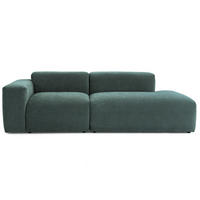 3-SITZER modulares Sofa HEAVEN SET 1 Rechts, Breite 255 cm Webstoff Dunkelgrün - Dunkelgrün/Schwarz, Holz/Kunststoff (102/71/255cm) - Muffo