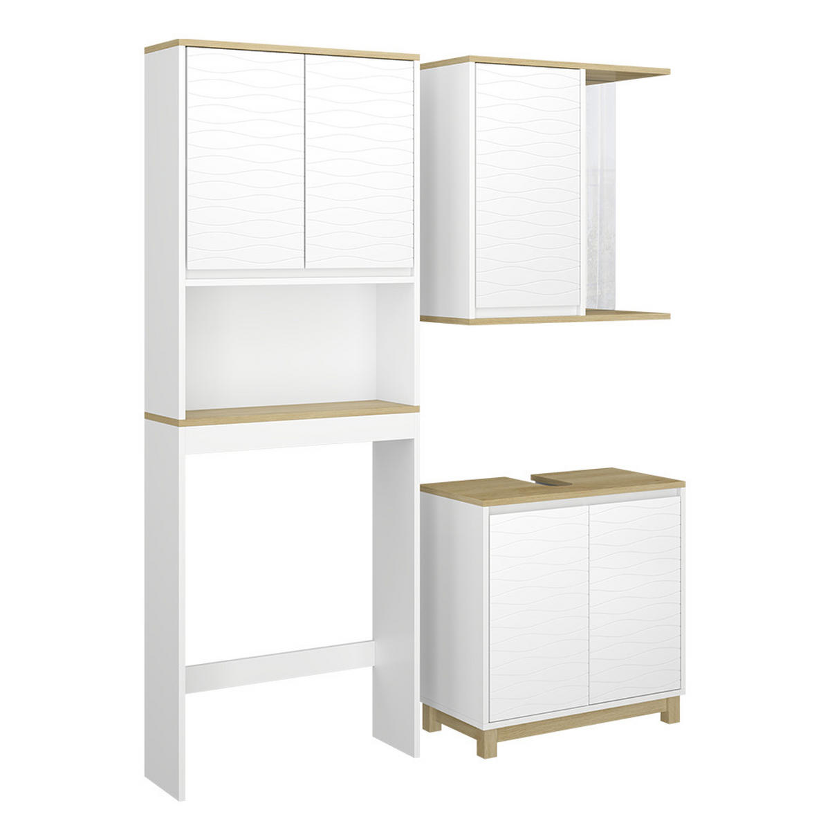 KOUPELNOVÝ NÁBYTEK Livia Bílá/dub - bílá/barva dubu, kompozitní dřevo (60/60/30cm) - Vicco