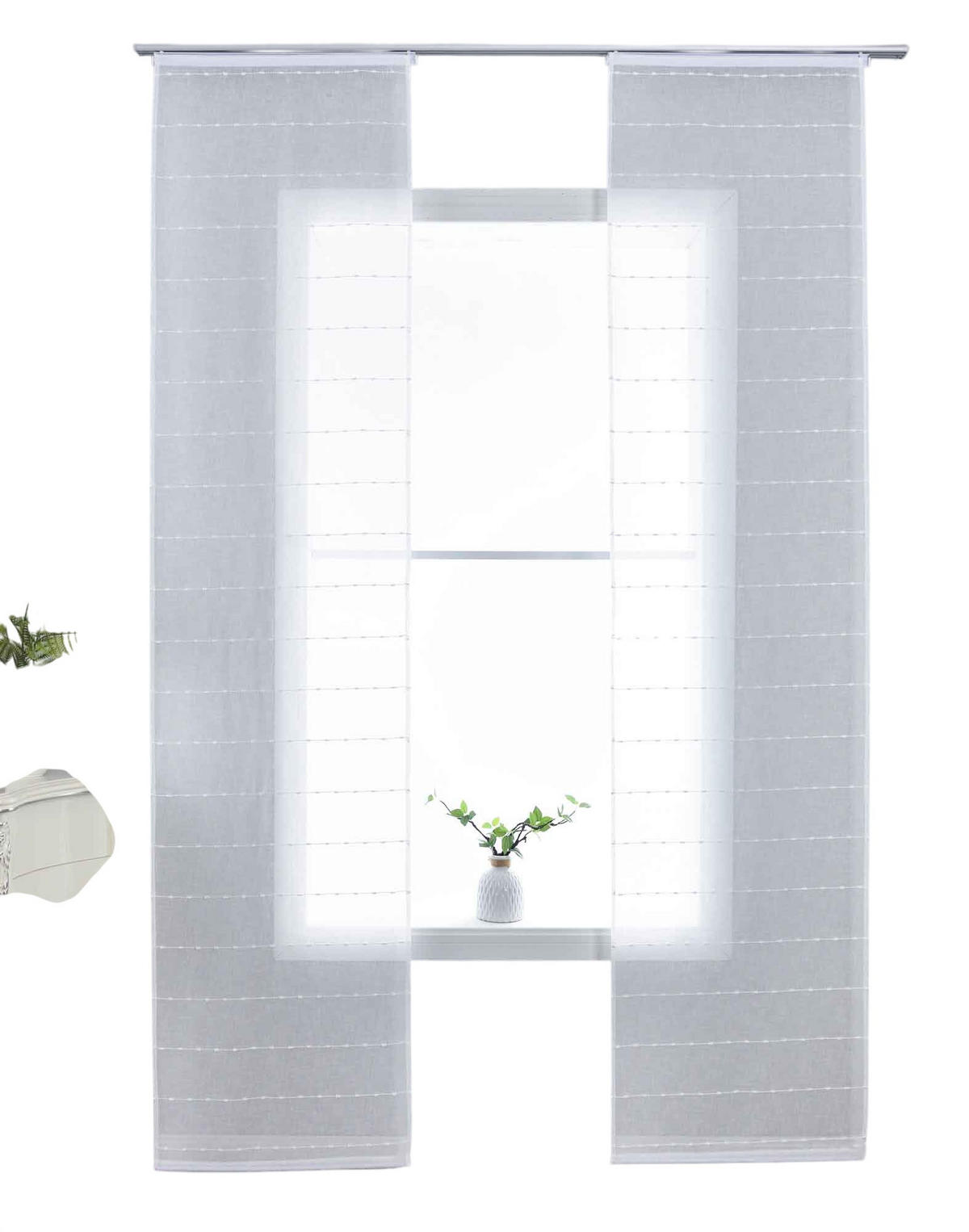 FLÄCHENVORHANG 2ER SET »Kassel« HxB 245x60 cm Natur - Naturfarben, Textil (60/245cm) - Gardinenbox