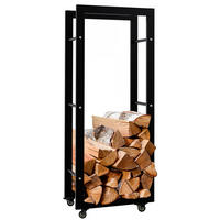 KAMINHOLZREGAL 40/25/100 cm Metall schwarz - Schwarz, Metall (40/100/25cm) - CLP