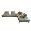 MODULSOFA WIOLO Grün Leder - Silberfarben/Grün, Leder (350/83/240cm) - KAWOLA