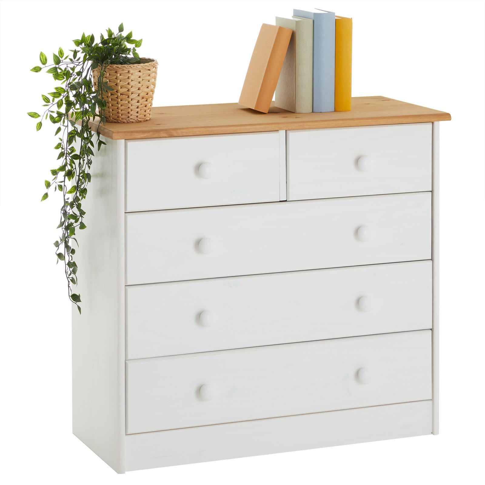 KOMMODE RONDO - Weiß/Braun, Holz (79/74/35cm) - IDIMEX