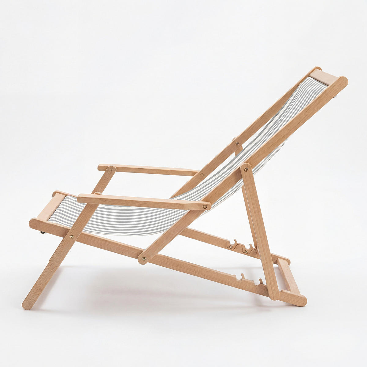 LIEGESTUHL - Akazie massiv / Webstoff - Salbeigrün, Holz/Textil (63/88/102cm) - home24