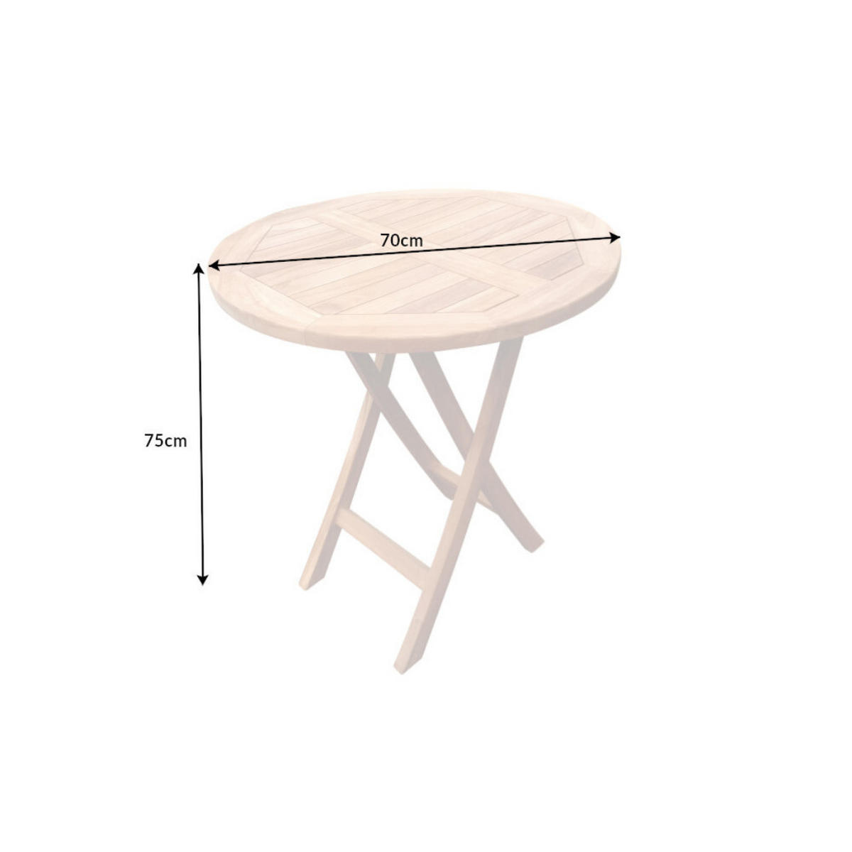 GARTENTISCH EMPIRE TEAK Teakholz rund Natur 70 cm - Braun, Holz (70/70/75cm) - riess-ambiente