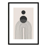 POSTER mit Rahmen 50x70 cm Abstrakt Beige Schwarz - Beige, Holz (51/71cm) - artissimo