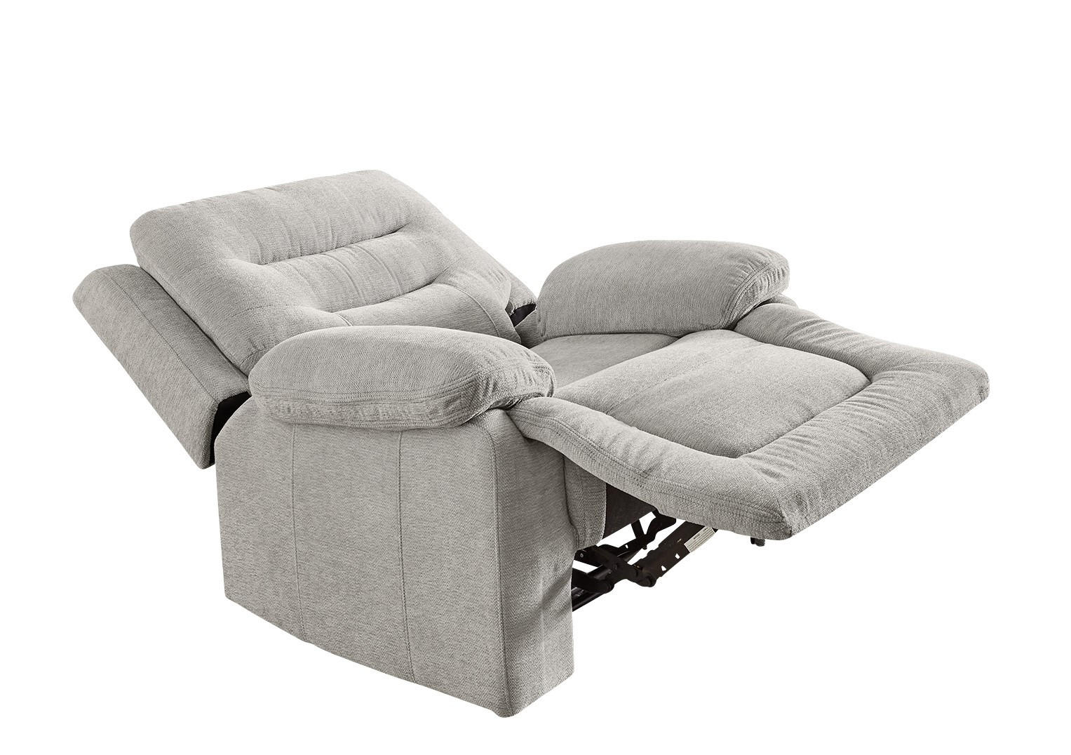 RELAX-FERNSEHSESSEL Federkern, Liegefunktion verstellbar durch halbautomatische Relaxfunktion B101/T98/H103 cm, Chenille Grau / 15501 - Schwarz/Grau, Textil (101/103/98cm) - luma-home