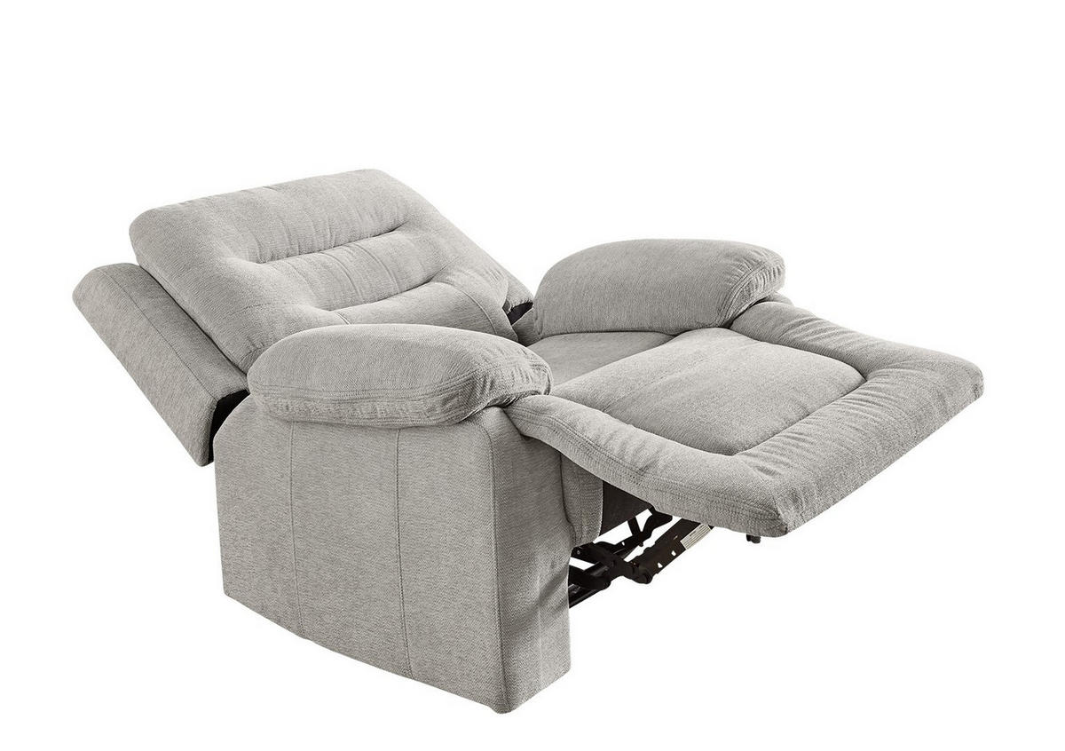 RELAX-FERNSEHSESSEL Federkern, Liegefunktion verstellbar durch halbautomatische Relaxfunktion B101/T98/H103 cm, Chenille Grau / 15501 - Schwarz/Grau, Textil (101/103/98cm) - luma-home