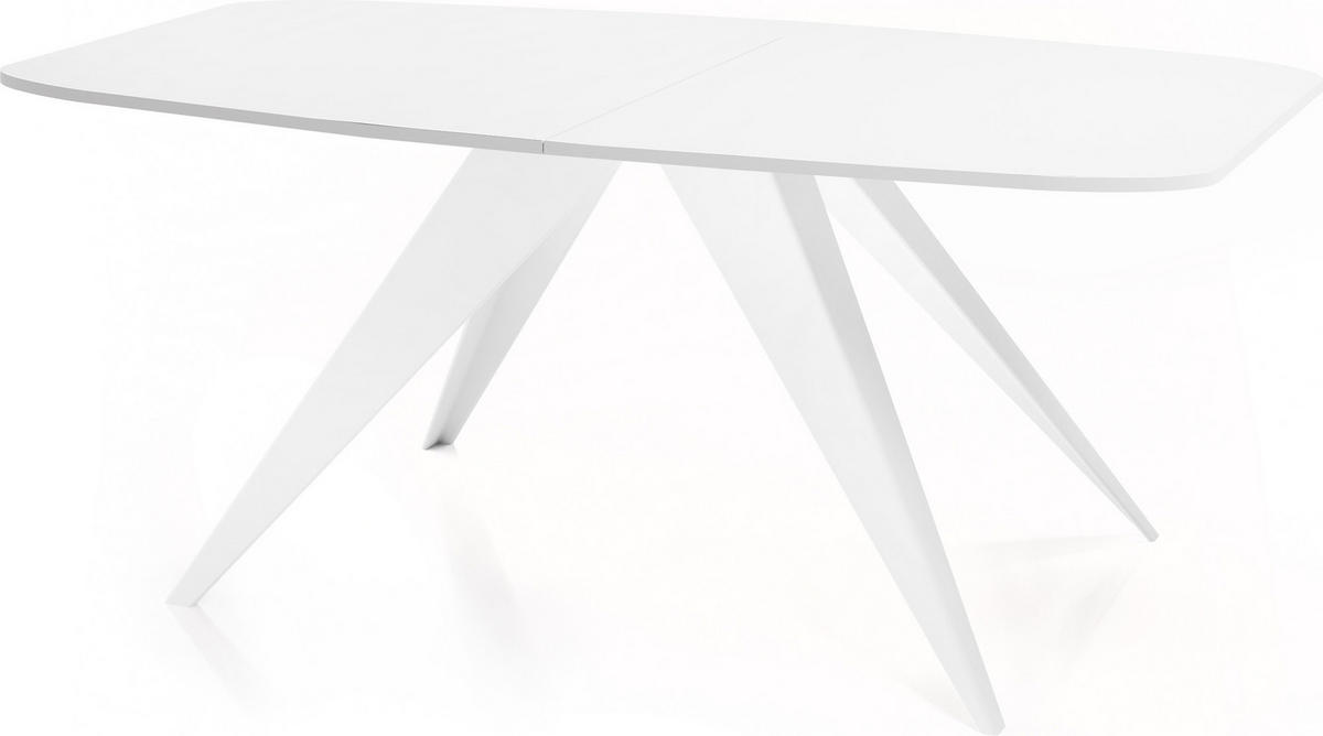 ESSTISCH Fatina rechteckig ausziehbar, Weiß 180-218/90/76 cm - Weiß, Holzwerkstoff/Metall (180/90/76cm) - WFL GROUP
