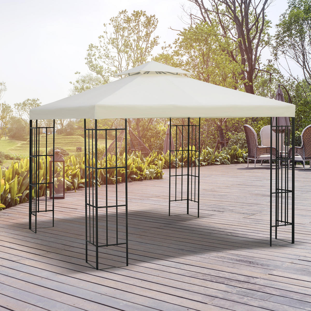 ERSATZDACH für Gartenpavillon DE-12560 3x3 m Creme - Creme, Textil (300/100/300cm) - ComfortXL