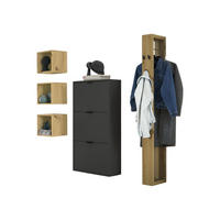 GARDEROBE Erna 5-tlg 166x32x187 Anthrazit matt Lack - Grau, Holzwerkstoff (166/187/32cm) - 58aufmkessel