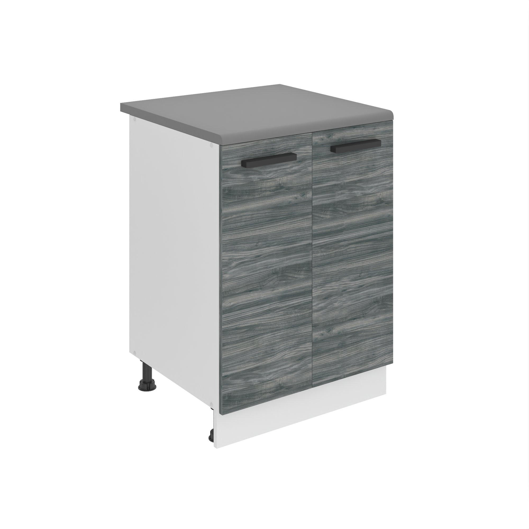 KÜCHENUNTERSCHRANK 60 cm SD2, mit Arbeitsplatte, mit 2 Türen, Glamour Wood - Hellgrau, Holz (60/85/51.6cm) - B BELINI GROUP