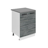 KÜCHENUNTERSCHRANK 60 cm SD2, mit Arbeitsplatte, mit 2 Türen, Glamour Wood - Hellgrau, Holz (60/85/51.6cm) - B BELINI GROUP