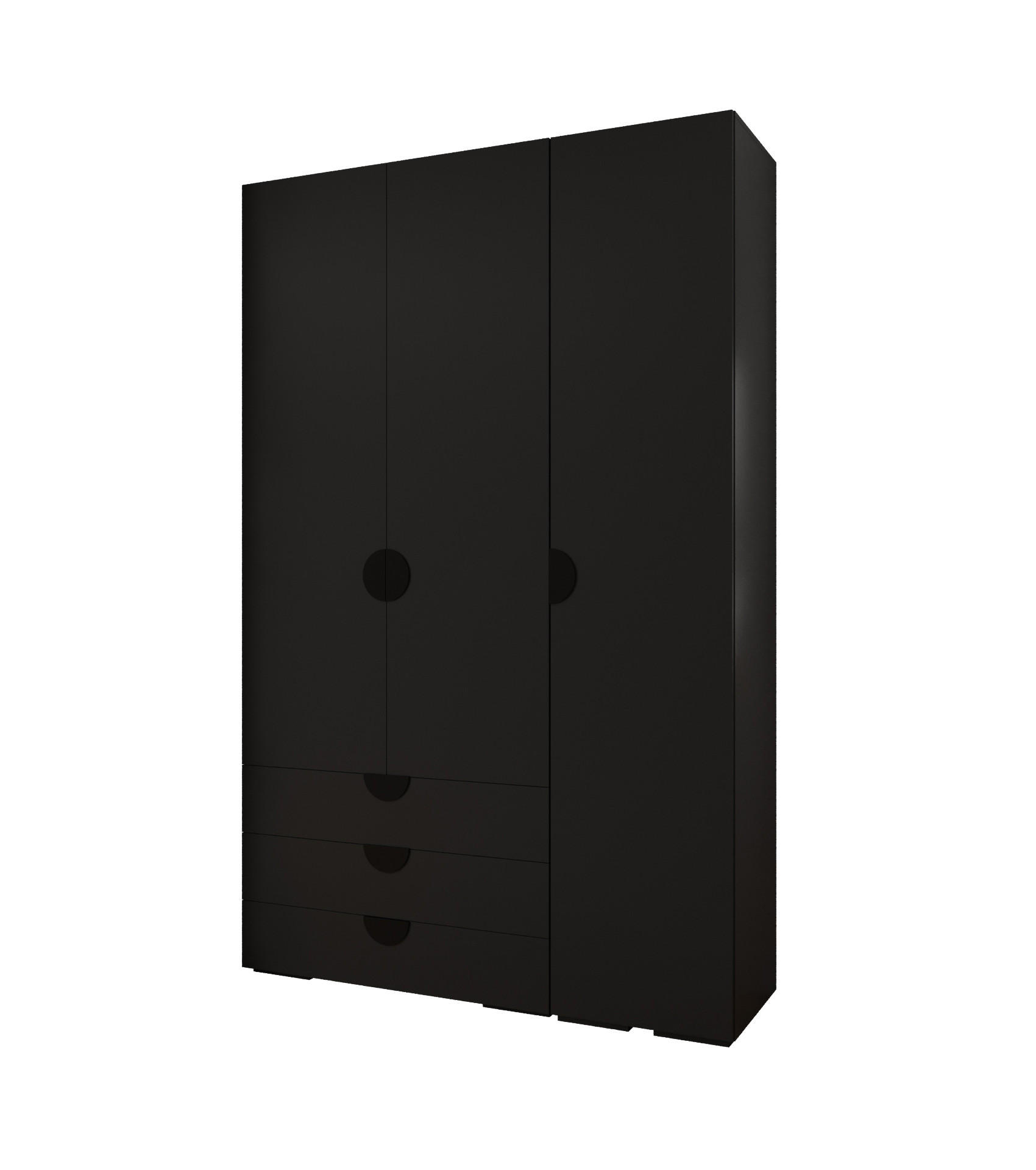 GARDEROBEN-SET 236,7/150/47 - Schwarz, Holz/Kunststoff (150/236.7/47cm) - Abiks Möbel