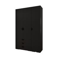 GARDEROBEN-SET 236,7/150/47 - Schwarz, Holz/Kunststoff (150/236.7/47cm) - Abiks Möbel