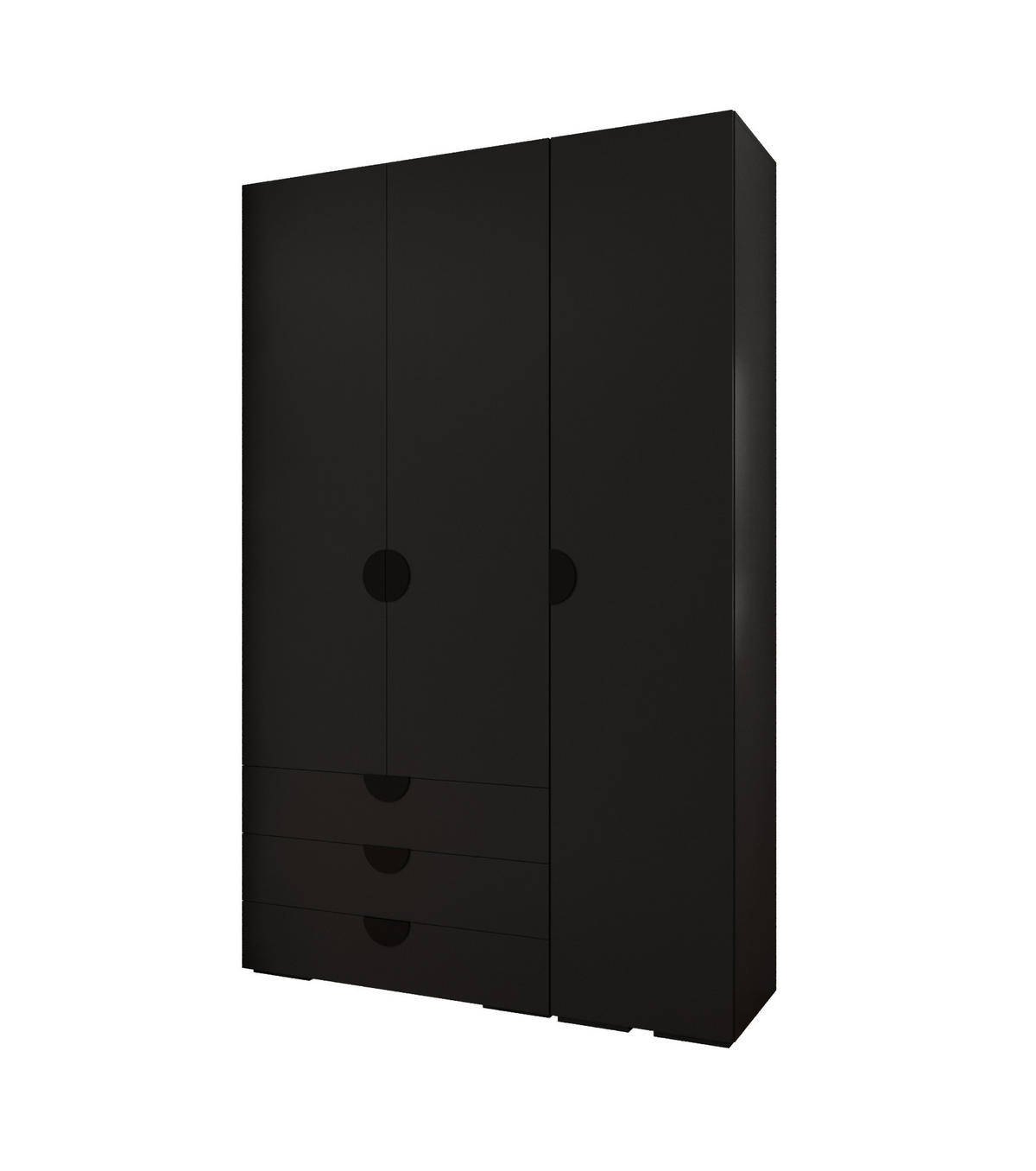 GARDEROBEN-SET 236,7/150/47 - Schwarz, Holz/Kunststoff (150/236.7/47cm) - Abiks Möbel