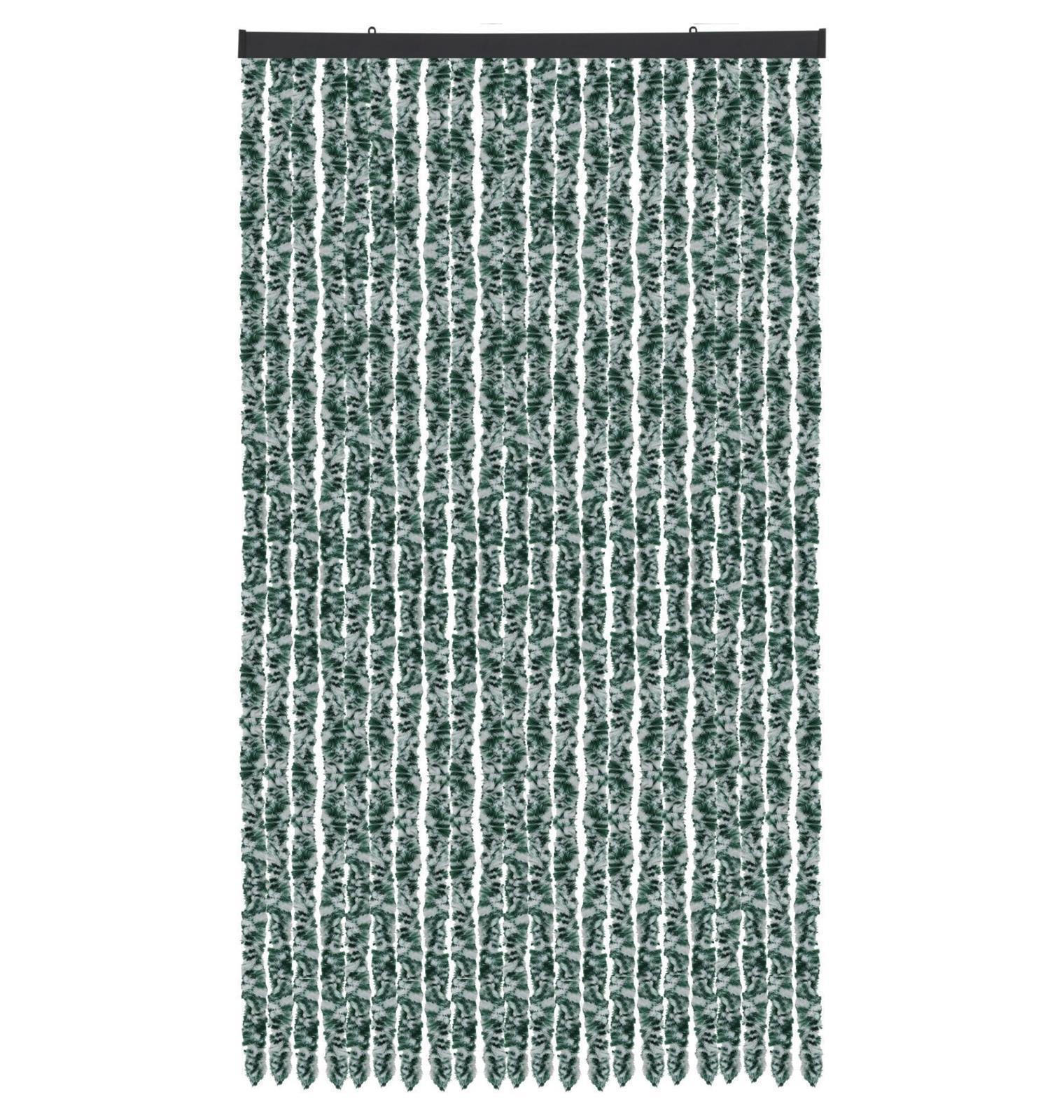 FLAUSCHVORHANG (90x200 cm) Türvorhang in "Meliert Dunkelgrün-Weiß" - Dunkelgrün, Kunststoff (90/2/200cm) - Arsvita
