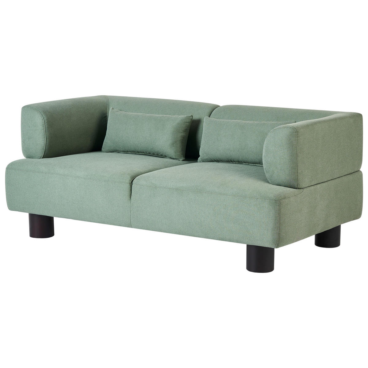 2-SITZER-SOFA Hellgrün Movik - Dunkelbraun, Textil (183/74/90cm) - Beliani