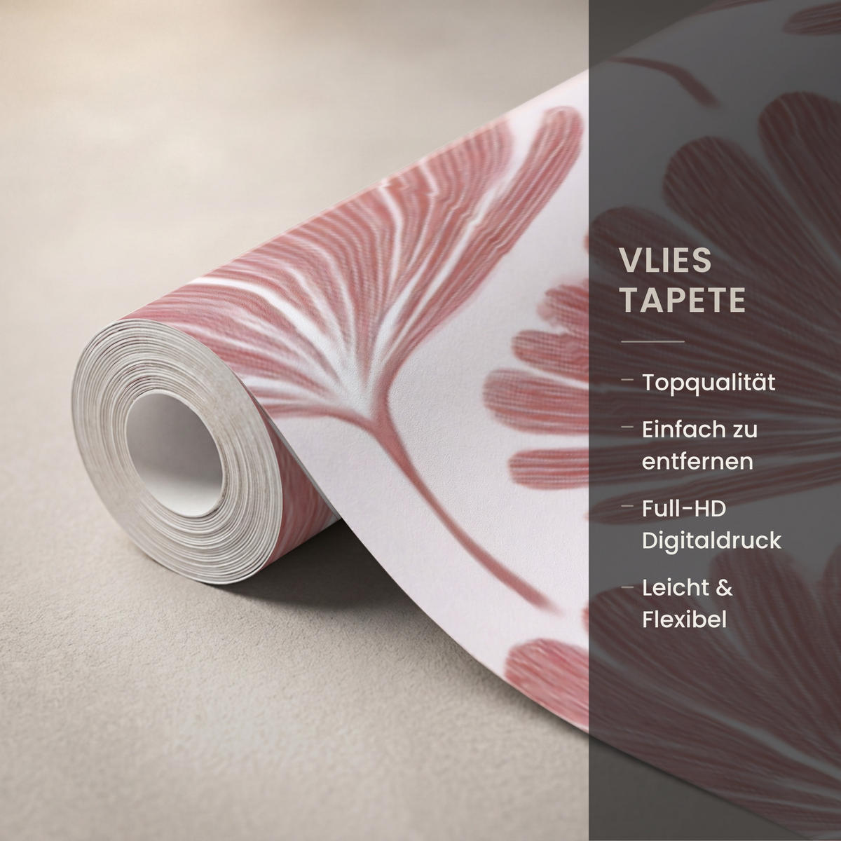 TAPETE - Fächer - Motiv - Terra - 260x200 cm - Rotbraun, Papier (260/200cm) - OnlyWow