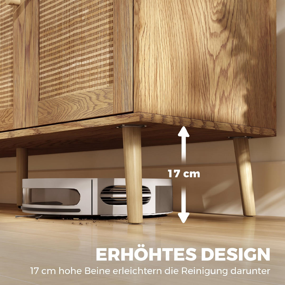 SIDEBOARD MDF Naturholz Natur - Naturfarben, Holz/Holzwerkstoff (40/75/140cm) - HOMCOM