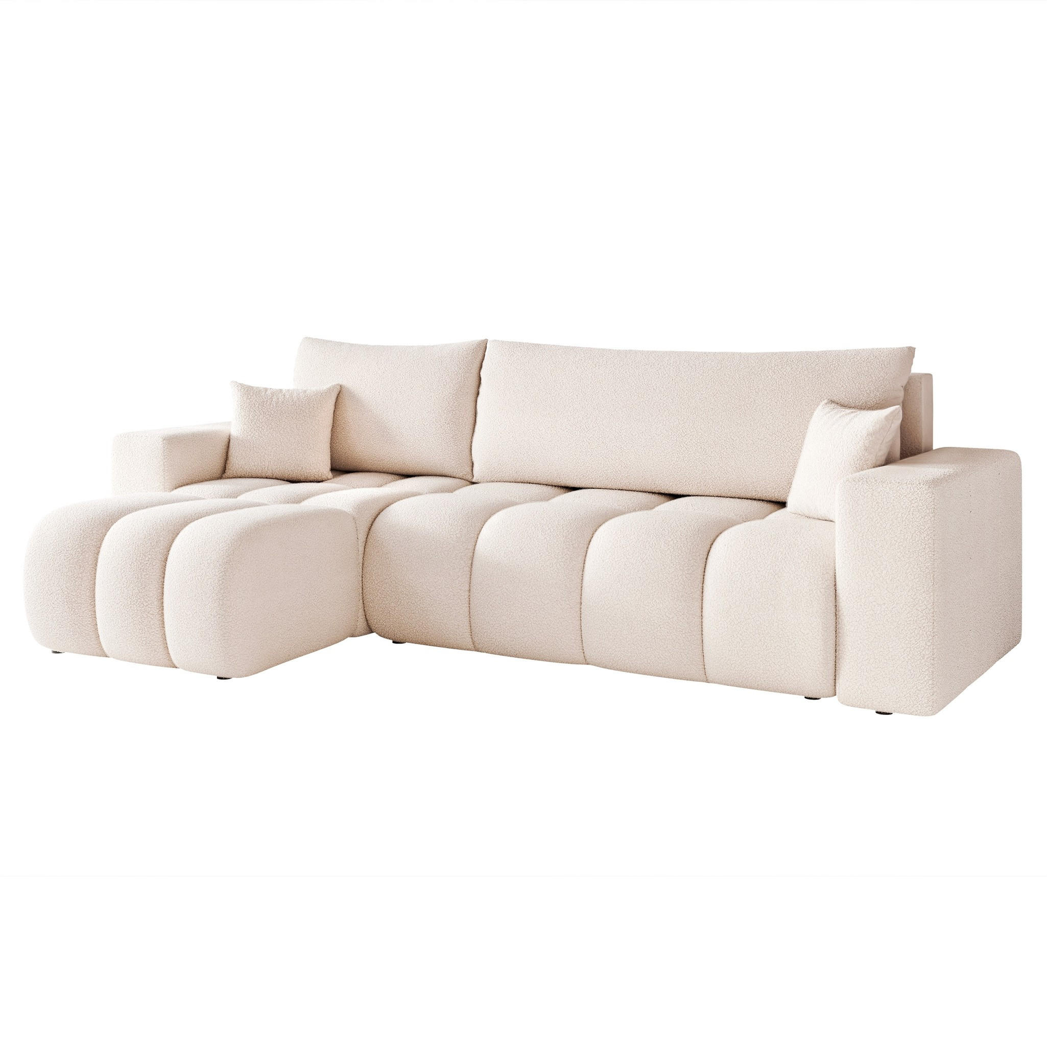 ECKSOFA Anabel Mit Schlaffunktion - Weiß, Holzwerkstoff/Textil (248/145cm) - Fun Möbel