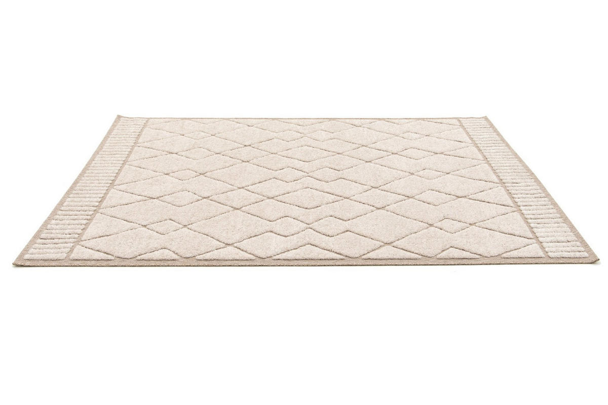 TEPPICH Design Relief-Effekt beige - Beige, Textil (120/170cm) - AFK Living