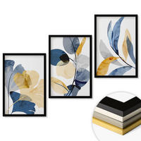 WANDBILDER 3er-Set - 40x60 cm Schwarzer Rahmen - Aquarell-Pflanzenmotive - Schwarz, Kunststoff (40/60cm) - ArtPrintCave