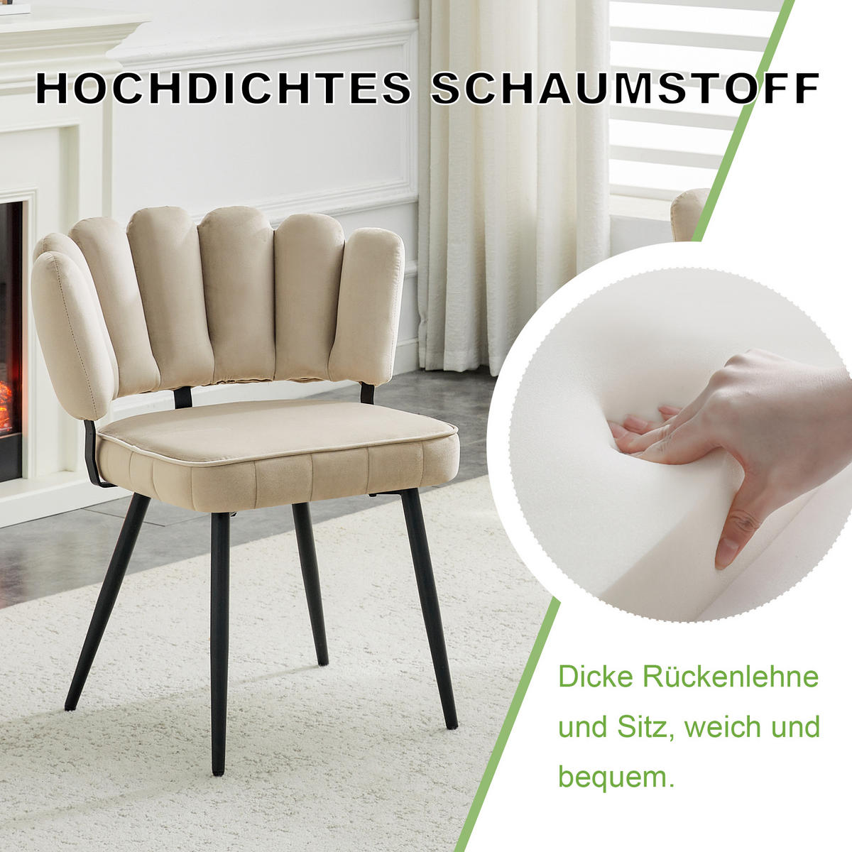 STUHL-SET DE-36559 2 Stück mit Metallbeinen Grau - Hellbraun, Metall (48/80/60cm) - ComfortXL