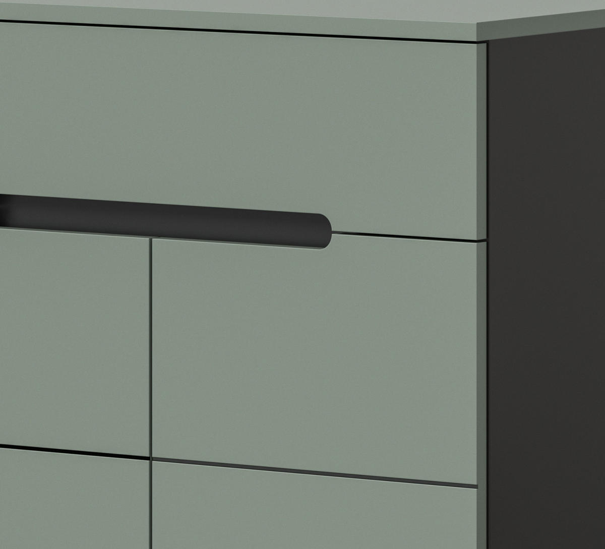 SCHUHKOMMODE Salbei grün, Basalt Grau 80 x 94 cm, Flurkommode mit Soft-Close - Salbeigrün/Schwarz, Holzwerkstoff/Kunststoff (80/94/37cm) - Inn.Furn