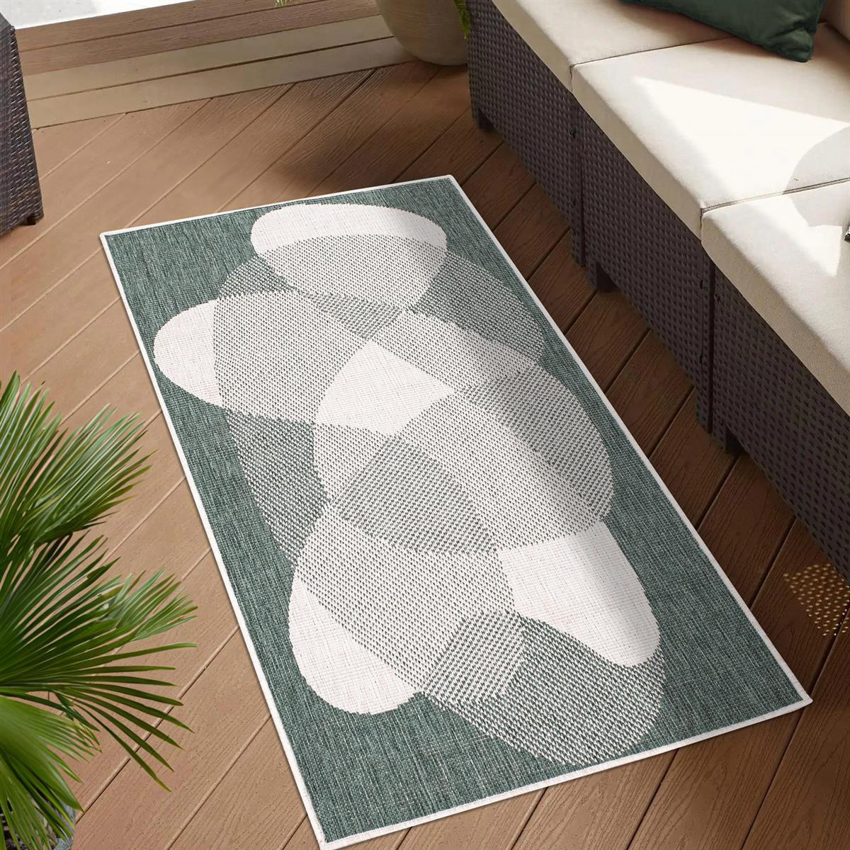 OUTDOOR-TEPPICH DuoRug 5835 Grün 80x150 cm - Grün, Textil (80/150cm) - carpet city