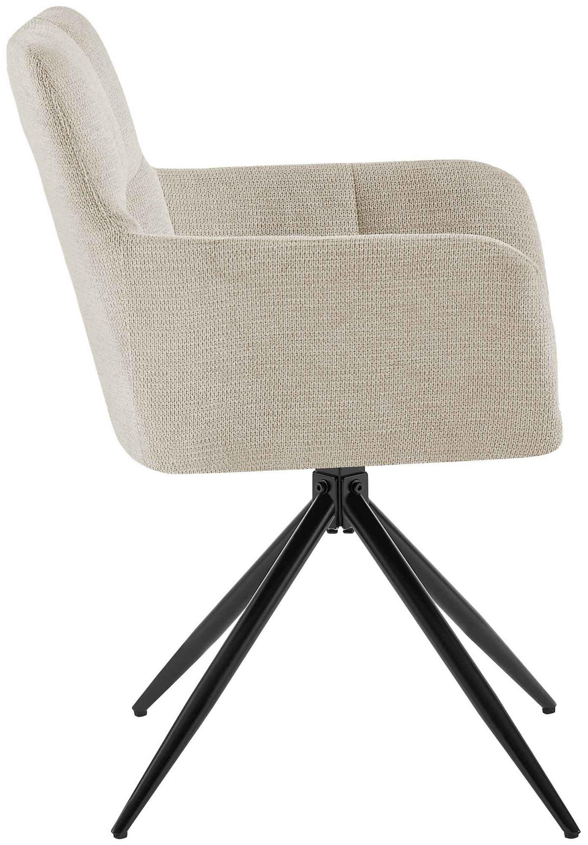 ESSZIMMERSTUHL 2er Set Debas Stoff Creme Wohnzimmerstuhl - Creme, Textil (59/87/59cm) - DELUKE