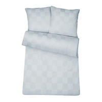BETTWÄSCHE Damast 135x200 Silber Grau kariert - Bettbezug aus 100% Baumwolle - Silberfarben, Textil (135/200cm) - Carpe Sonno