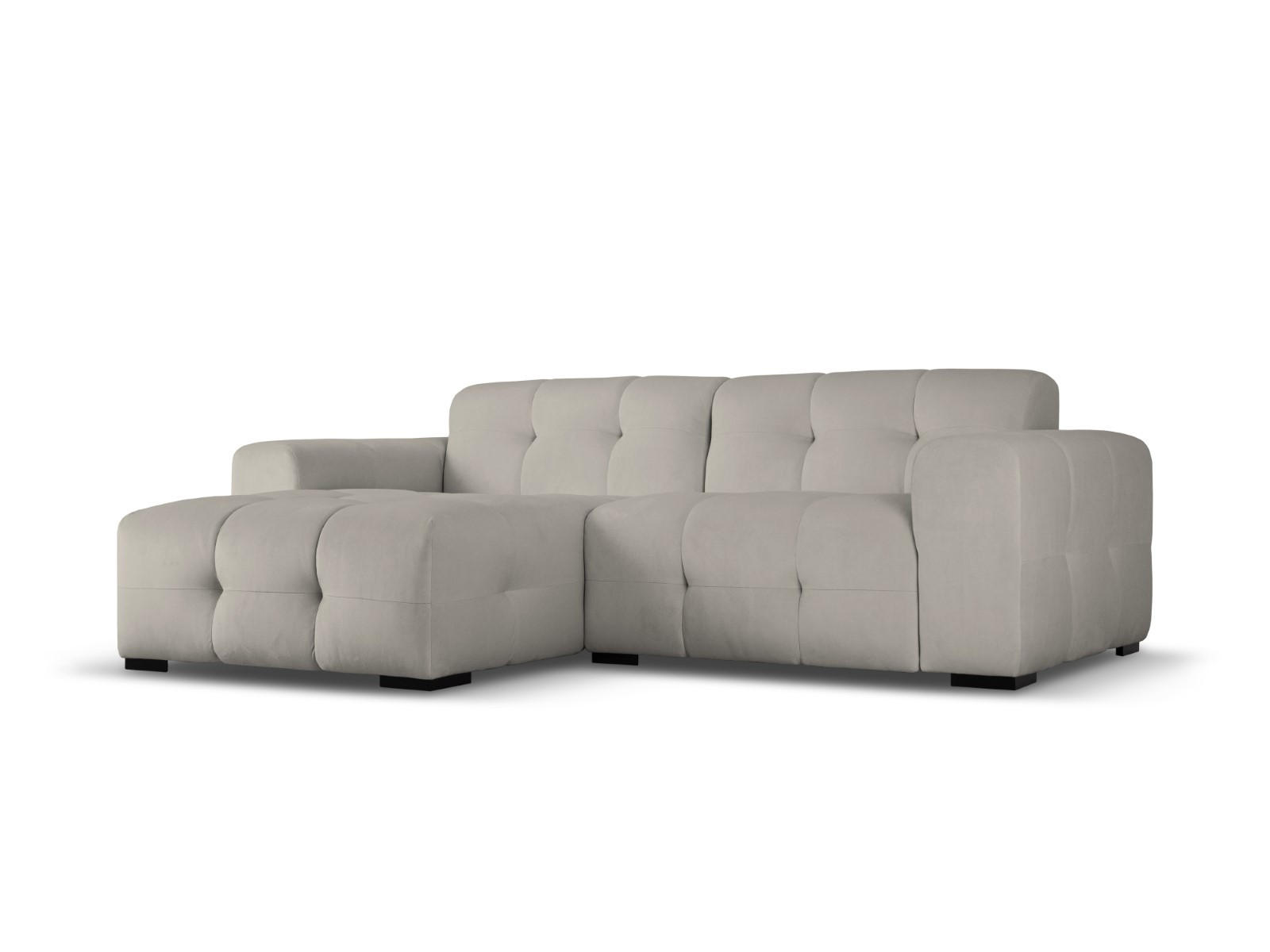 ECKSOFA links Kendal aus Samt dunkelgrau 4 Sitzplätze - Dunkelgrau, Textil (173/256cm) - Micadoni