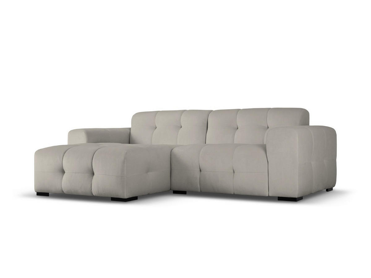 ECKSOFA links Kendal aus Samt dunkelgrau 4 Sitzplätze - Dunkelgrau, Textil (173/256cm) - Micadoni