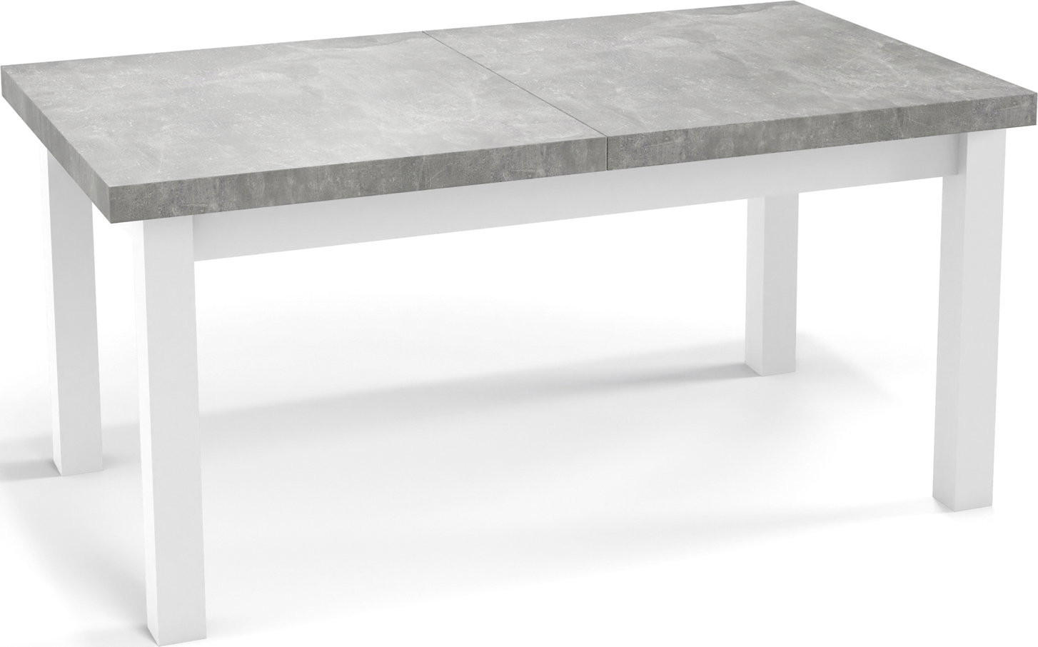 ESSTISCH Avena rechteckig ausziehbar, Grauer Beton 140/80/78 - Hellgrau/Weiß, Holz/Holzwerkstoff (80/180/78cm) - WFL GROUP