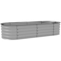 HOCHBEET 150/62/30 cm Silber mit offenem Boden - Silberfarben, Metall (62/30/150cm) - Oxeza