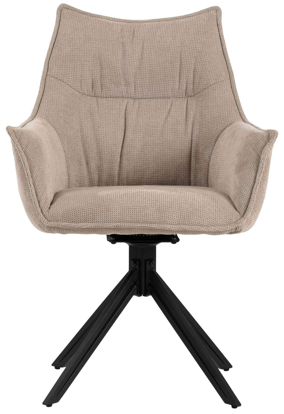 ESSZIMMERSTUHL Ginosa drehbar 6er-Set - Beige/Schwarz, Textil/Metall (62/90/66cm) - Mr. Deko