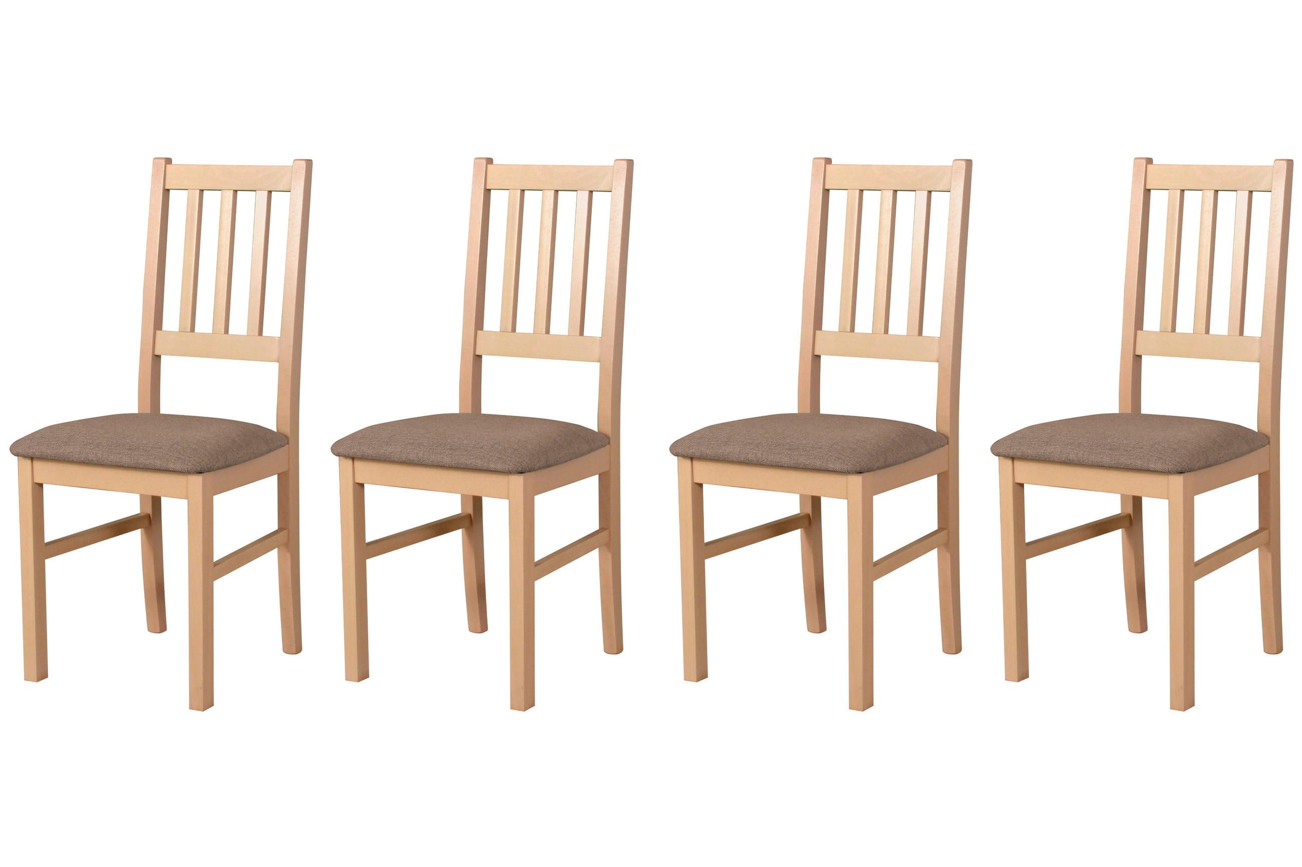 STUHL Bos 4 (4er Set) - Bronzefarben/Sonoma Eiche, Holz (43/94/40cm) - Leaf Design