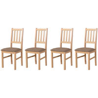 STUHL Bos 4 (4er Set) - Bronzefarben/Sonoma Eiche, Holz (43/94/40cm) - Leaf Design
