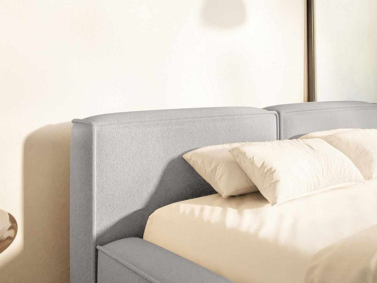 POLSTERBETT Tilves Slim Hellgrau 160x200 cm - Hellgrau/Schwarz, Kunststoff/Textil (160/200cm) - Selsey