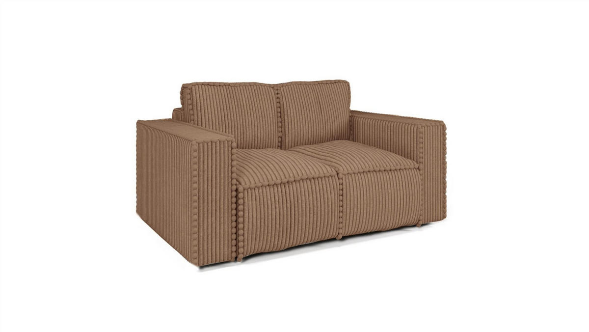 SOFASET Vajana 3-2-1 - Rotbraun, Holzwerkstoff/Textil (240/86/102cm) - Fun Möbel