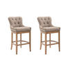 BARHOCKER 2er Set Stoff Taupe - Taupe/Naturfarben, Holz/Textil (55/109/57cm) - CLP