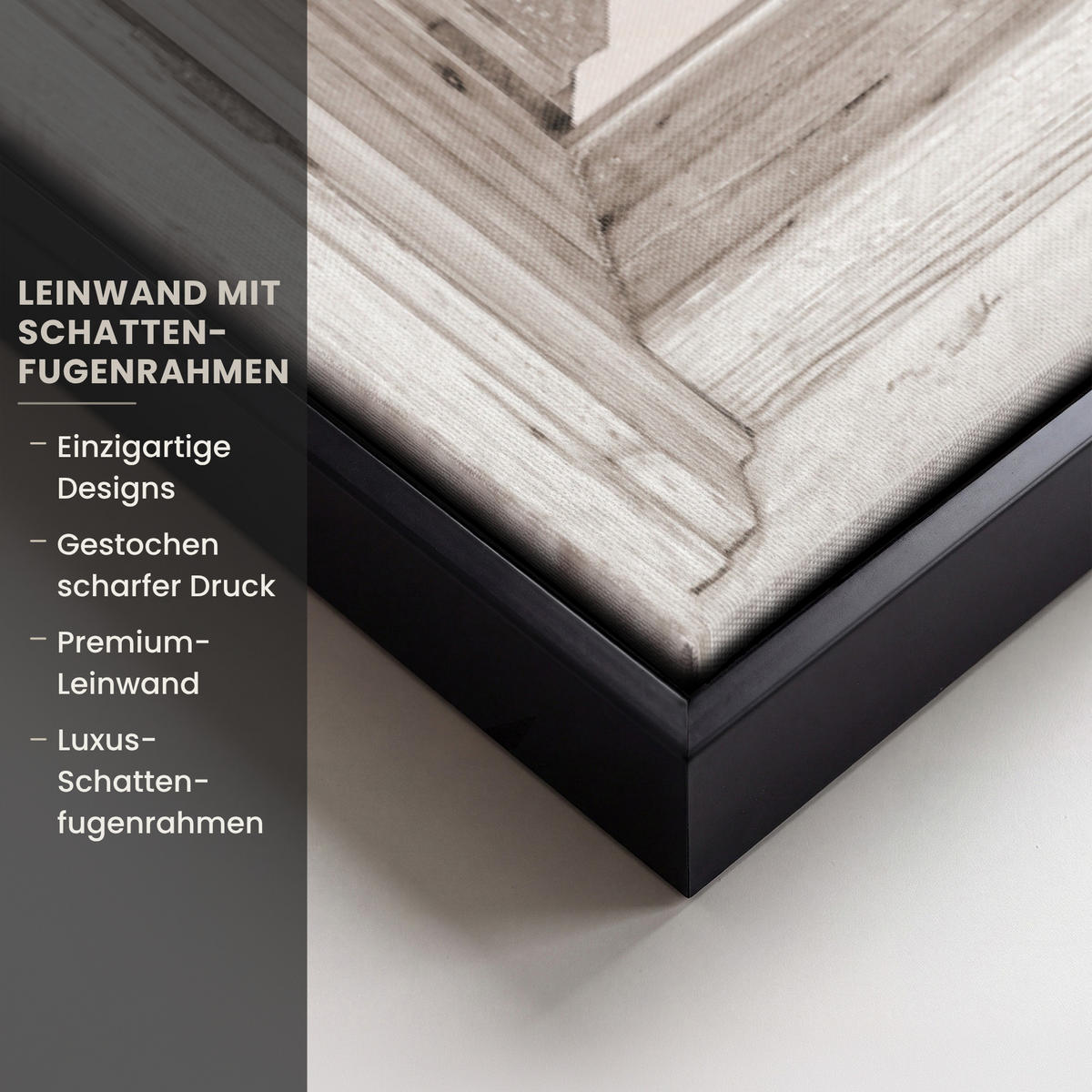 LEINWAND Bilder mit Rahmen - Winterlandschaft - Hütte - Berge - Ausblicke - Aussicht - Natur - 60x90 - Weiß Hochglanz, Textil (60/90cm) - MuchoWow