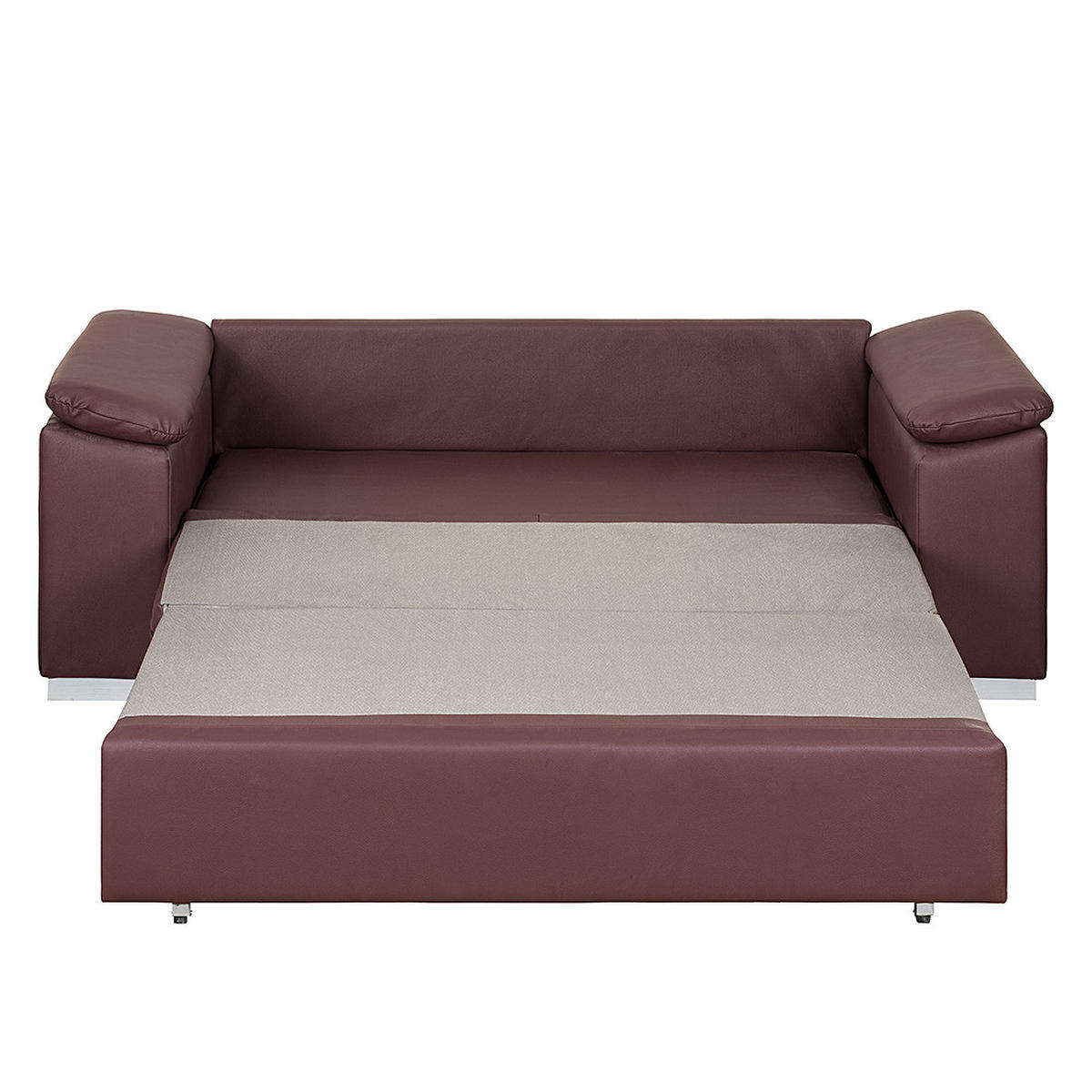 SCHLAFSOFA mit schräger Armlehne - Aubergine, Kunststoff (210/90/90cm) - home24