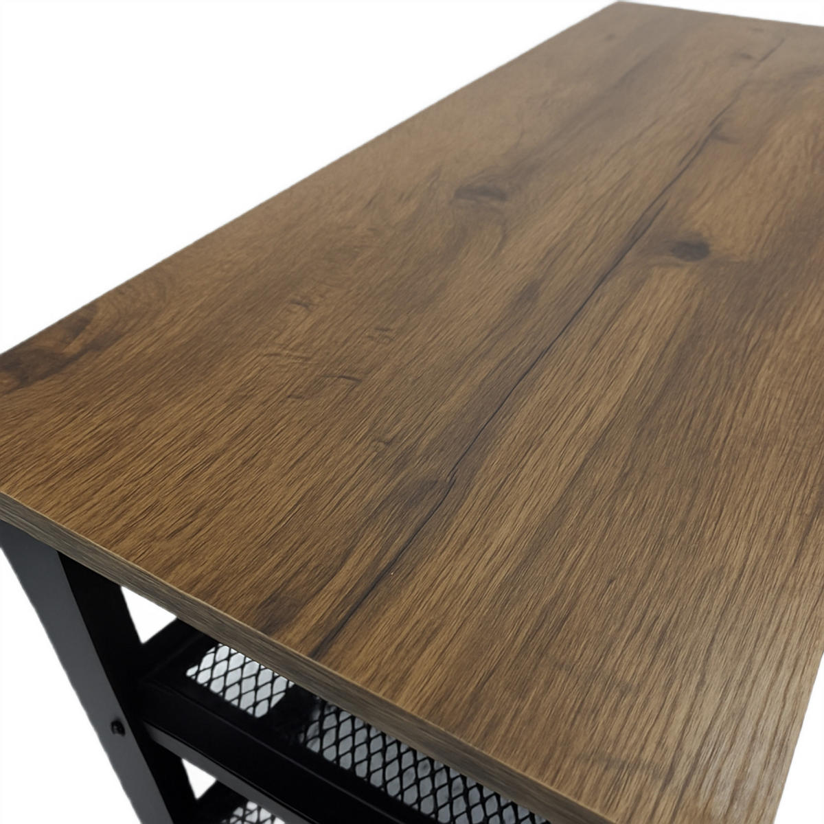 SCHUHBANK Metall Holzoptik Dunkelbraun Schwarz mit 2 Ablagen 73×30×45 cm - Dunkelbraun/Schwarz, Holzwerkstoff/Metall (73/45/30cm) - Begryf