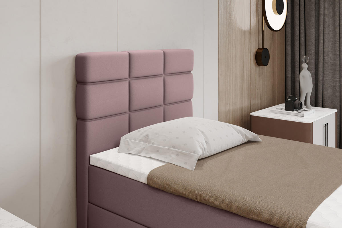 BOXBETT Reve 90 x 200 cm mit Bettkasten und Lattenrost ohne matratze - rosa - Rosa, Holz (90/206cm) - Panda Möbel